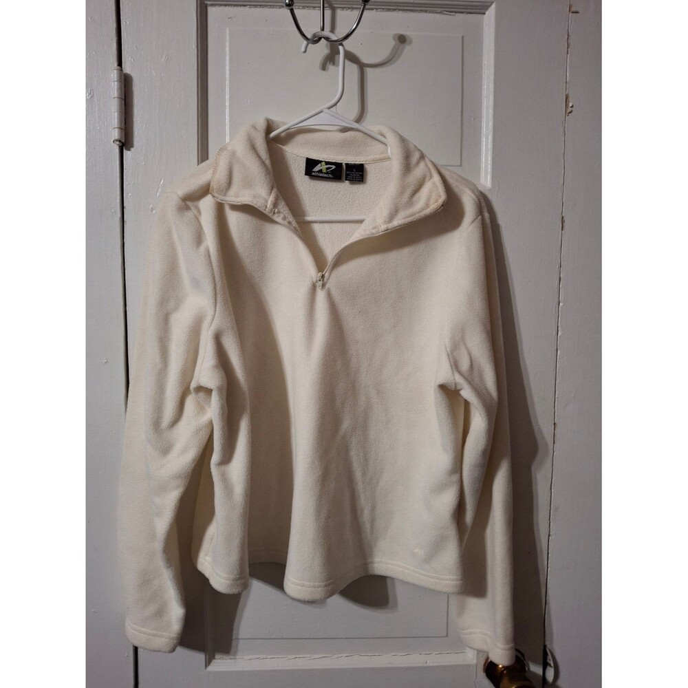 Athleta Cream Quarter-Zip Fleece Pullover